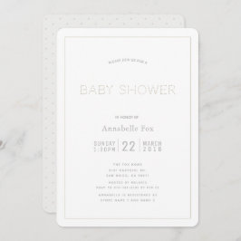 Invitación minimalista de Baby Shower en blanco
