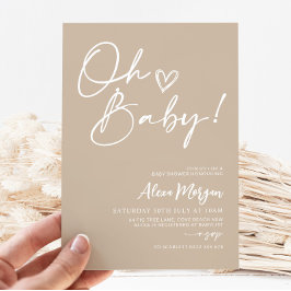 Invitación minimalista de Baby Shower Género neutr