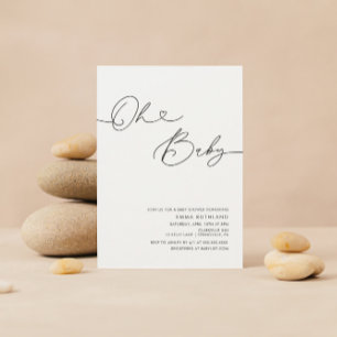 Invitación minimalista de Baby Shower Inv de Coraz