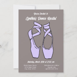 Invitación minimalista de baile de ballet morado