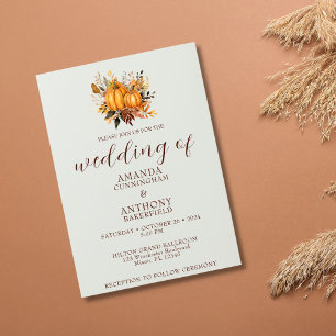 Invitación minimalista de calabaza Boda otoñal