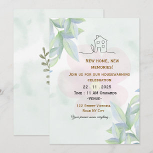 Invitación Minimalista de Calentamiento de Hogar