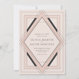 Invitación minimalista de color negro de decoració