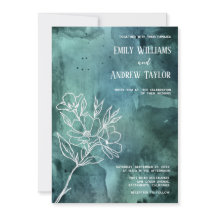 Invitación minimalista de color verde esmeralda