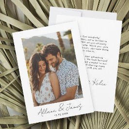 Invitación minimalista de compromiso de fotografía