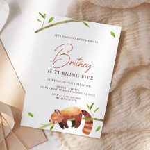 Invitación Minimalista de cumpleaños de Cute Red P