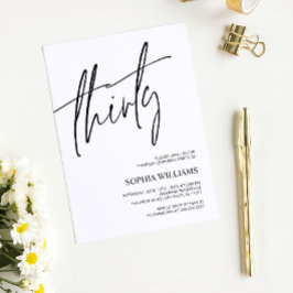 Invitación minimalista de cumpleaños número 30