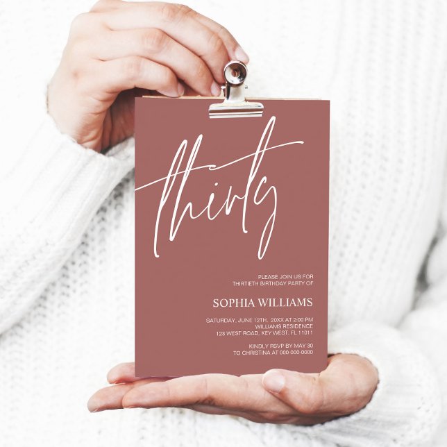 Invitación Minimalista de cumpleaños número 30 de  (Subido por el creador)