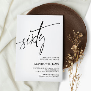 Invitación minimalista de cumpleaños número 60