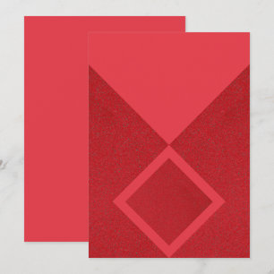 Invitación minimalista de diamante rojo en negrita