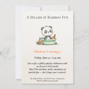 Invitación Minimalista de Fiesta en Piscina de Pan