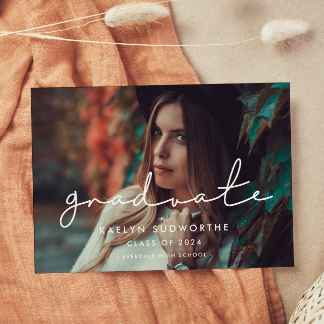 Invitación minimalista de fotos de graduados a man (Subido por el creador)