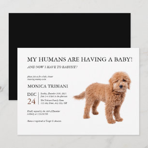 Invitación Minimalista de Golden Doodle Baby Showe