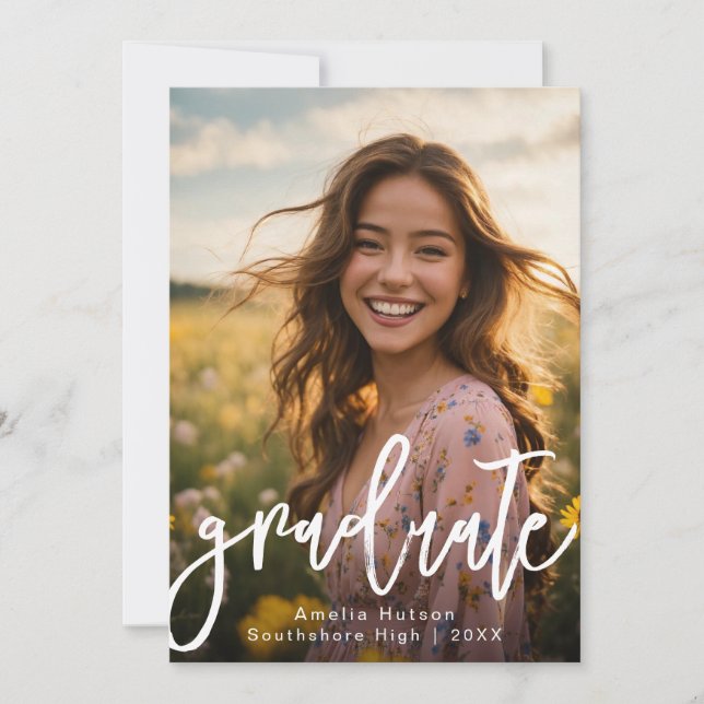 Invitación minimalista de graduación de fotografía (Anverso)