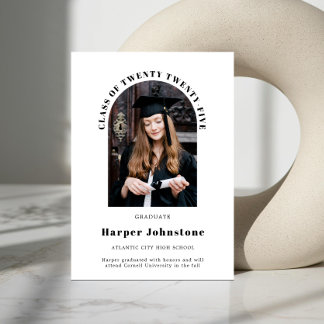 Invitación minimalista de graduación de fotos simp