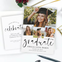 Invitación Minimalista de graduación moderna y sen