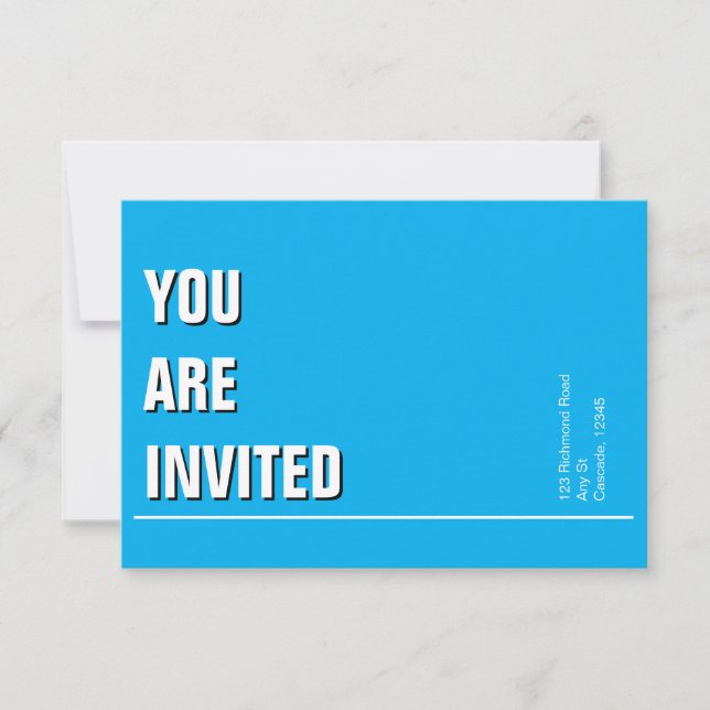 Invitación Minimalista de Iglesia Azul Claro (Anverso)