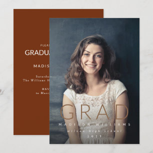 Invitación minimalista de la fiesta de graduación