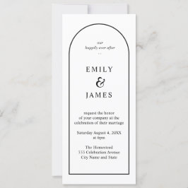 Invitación Minimalista de larga Boda de arco blanc