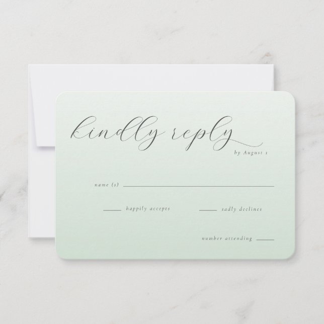 Invitación Minimalista de Menta Tranquila (Anverso)