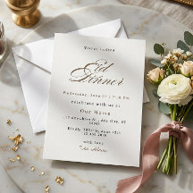 Invitación Minimalista de Oro para Cena de Eid Ele