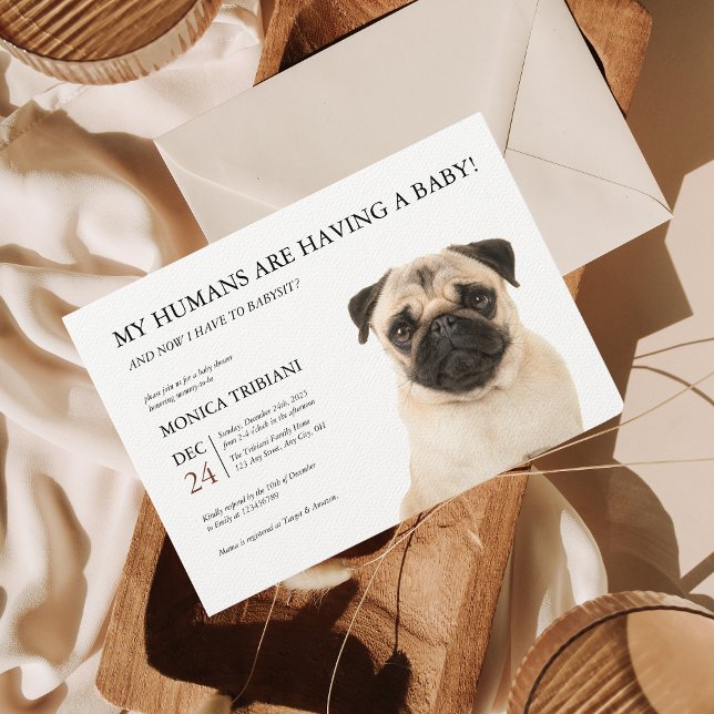 Invitación Minimalista de Pug Baby Shower (Subido por el creador)