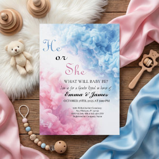 Invitación Minimalista de Revelación de Género Ros