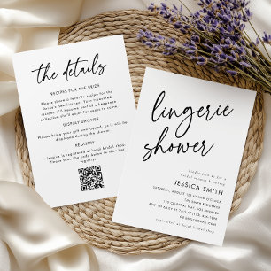 Invitación Minimalista de Ropa Interior con Código