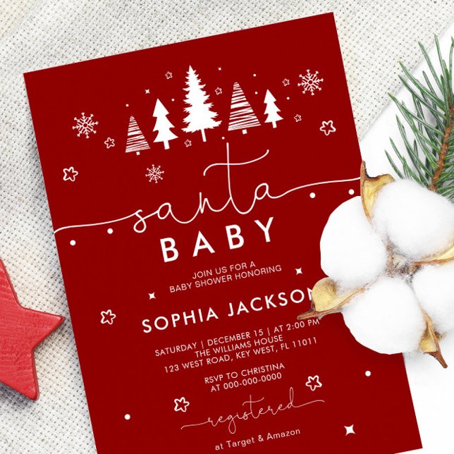 Invitación minimalista de Santa Baby Shower (Subido por el creador)