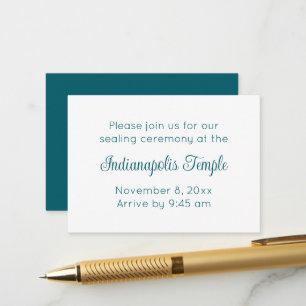 Invitación minimalista de sellado de templo con le
