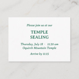 Invitación minimalista de sellado de templo verde