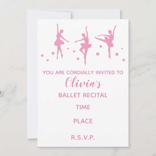 Invitación Minimalista, decreto del ballet (Anverso)