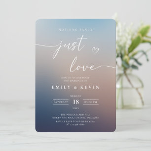Invitación Minimalista degradado borroso Script Boda elegante