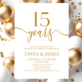 Invitación Minimalista del 15º aniversario del Boda de Champa
