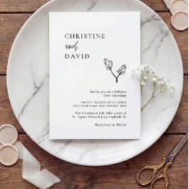 Invitación minimalista del Boho Boho Black and Whi