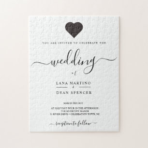 Invitación minimalista del rompecabezas del Boda d