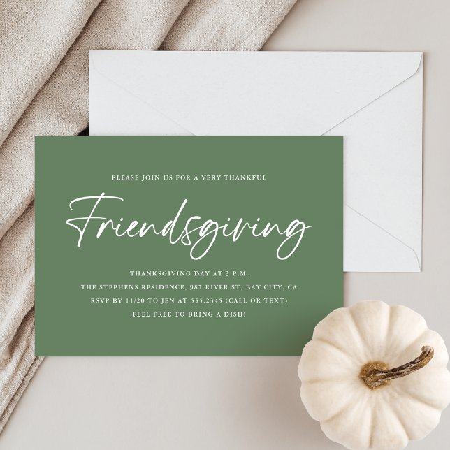 Invitación Minimalista Día de Amistad Verde (Subido por el creador)