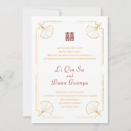 Invitación Minimalista doble felicidad Boda chino