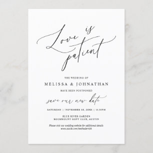 Invitación Minimalista, El amor es paciente, Cambiar la fecha
