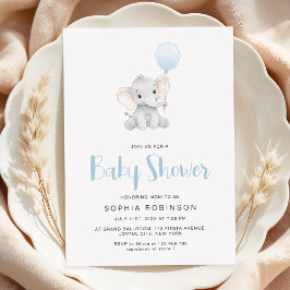 Invitación Minimalista elefante lindo Baby Shower