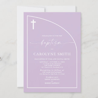 Invitación Minimalista elegancia moderna Chica bautismo invit