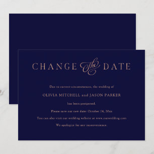 Invitación Minimalista elegante Boda Cambiar la fecha