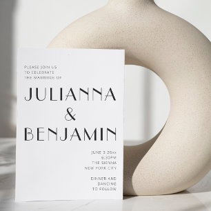 Invitación Minimalista elegante Boda de Moda de Deco Blanco N