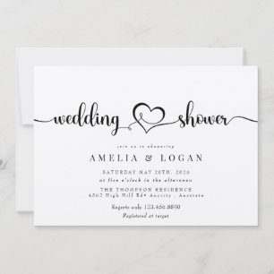 Invitación Minimalista Elegante Chic   Parejas de Ducha de Bo