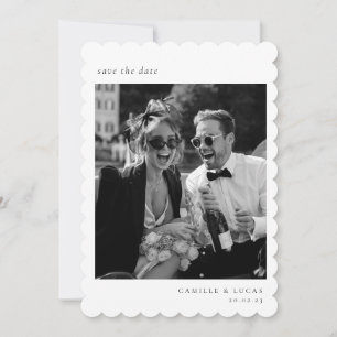 Invitación Minimalista Elegante Foto Guardar la fecha