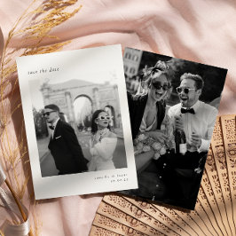 Invitación Minimalista Elegante Foto Guardar la fecha
