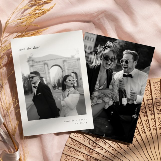 Invitación Minimalista Elegante Foto Guardar la fecha (Subido por el creador)