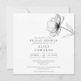 Invitación Minimalista elegante Moda Floral Bridal Shower
