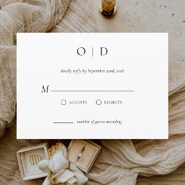 Invitación Minimalista elegante RSVP Blanco negro simple