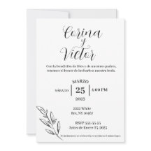 Invitación minimalista en español 